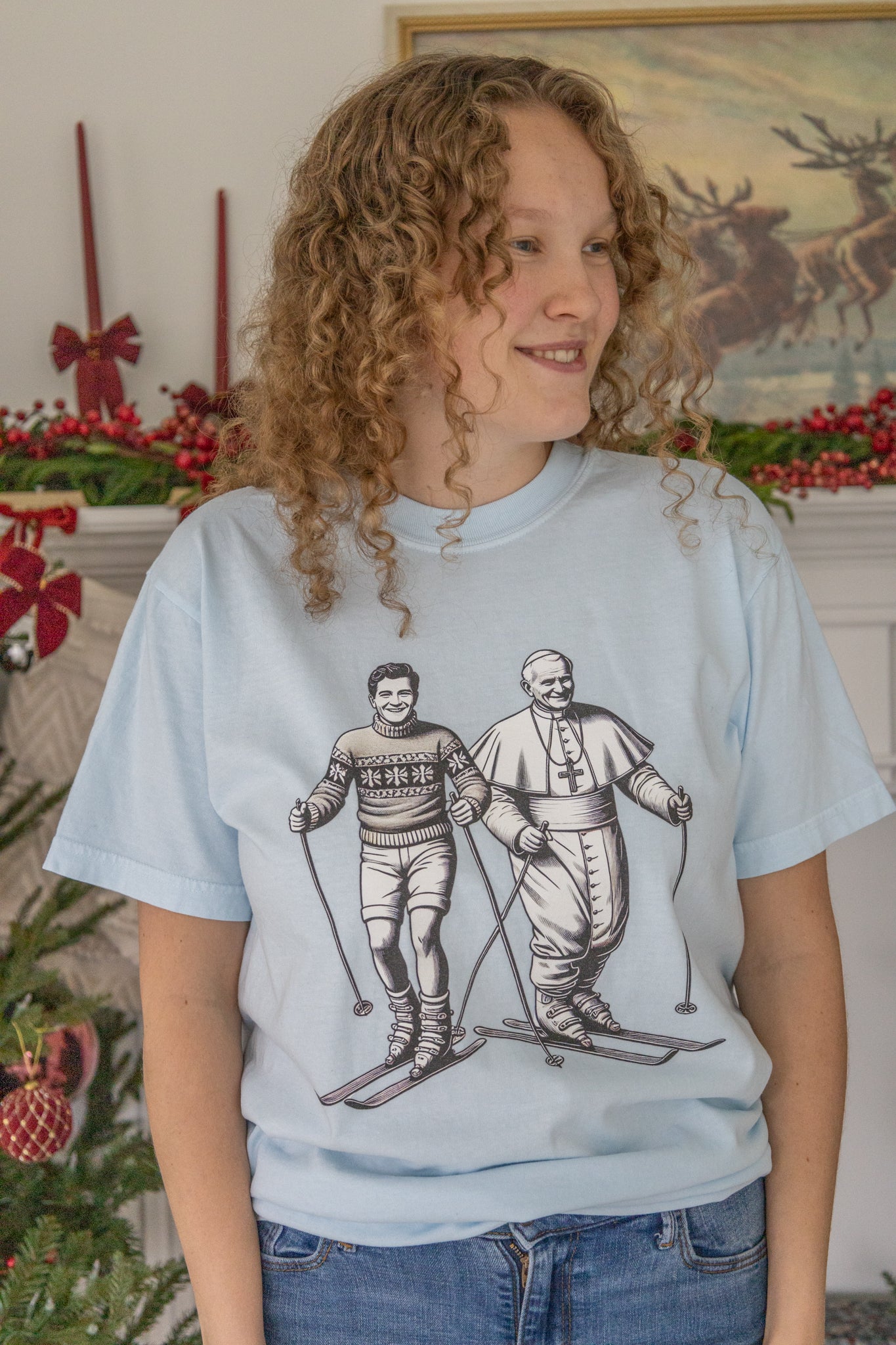 Bl. Pier Giorgio Frassati and St. JPII Skiing Tee