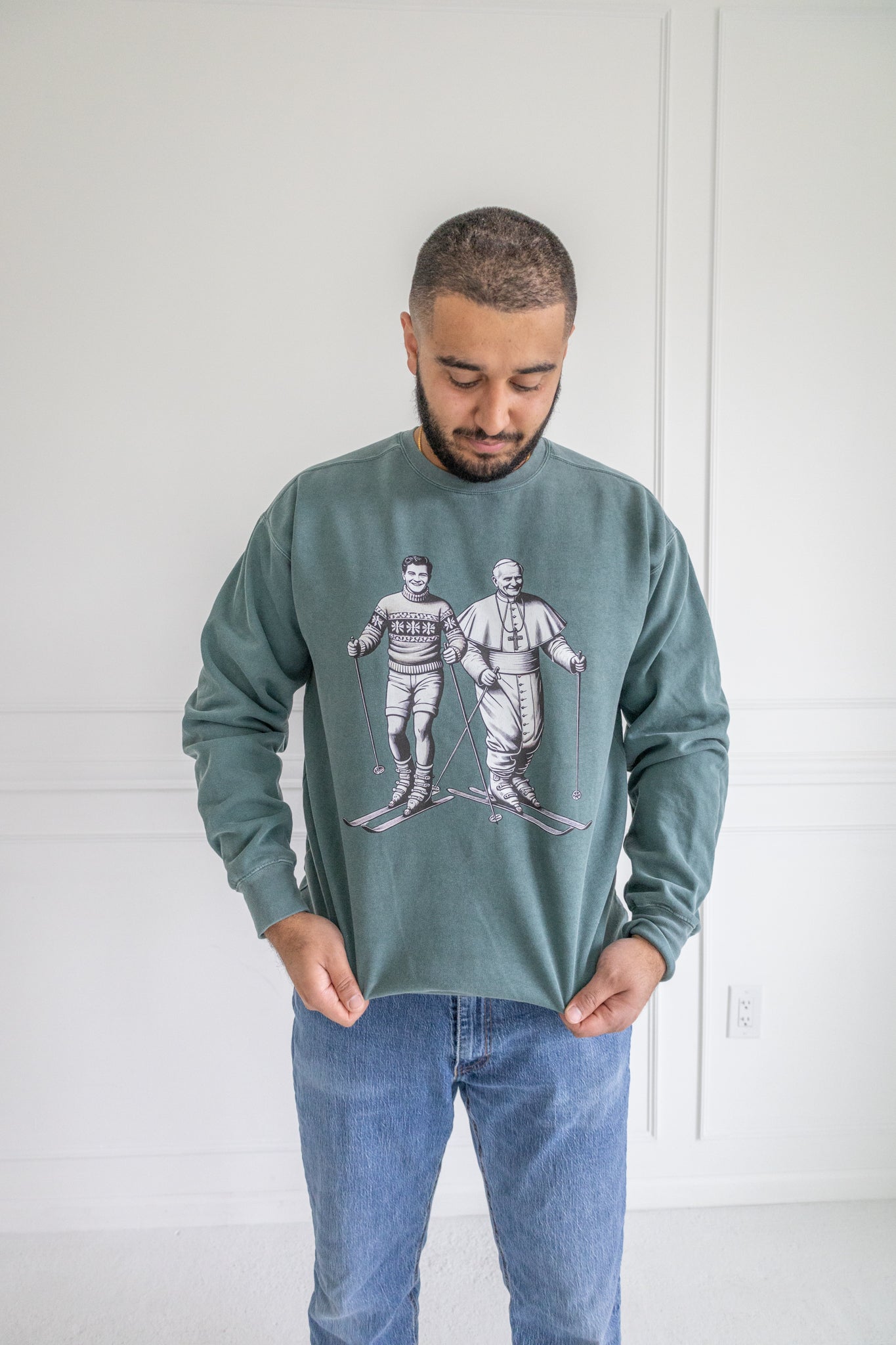 Bl. Pier Giorgio Frassati and St. JPII Skiing Sweatshirt