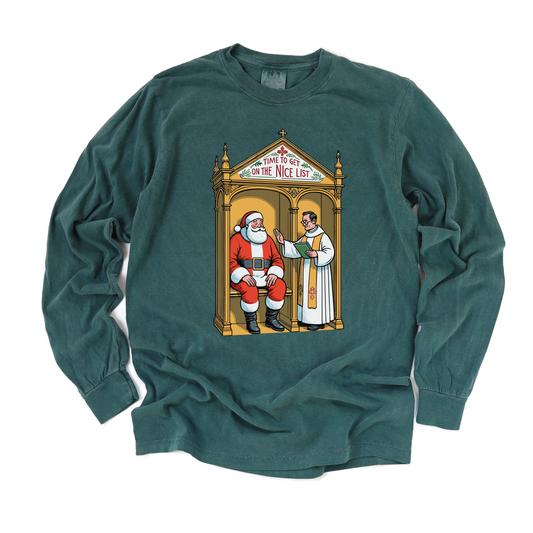 Santa in Confession Long Sleeve Tee