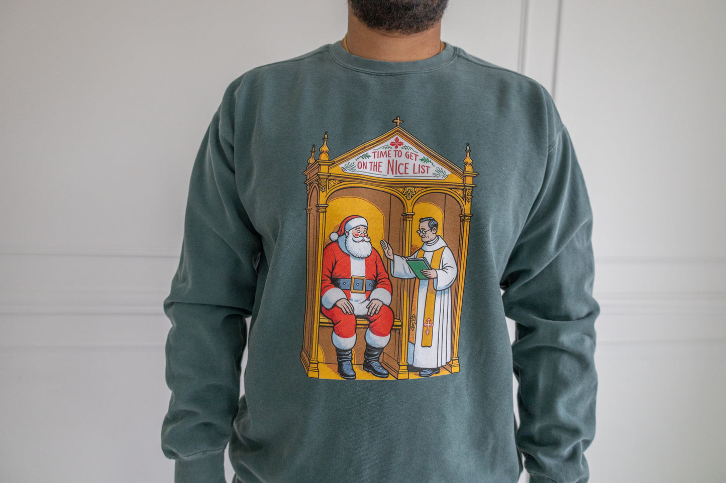 Santa in Confession Sweatshirt