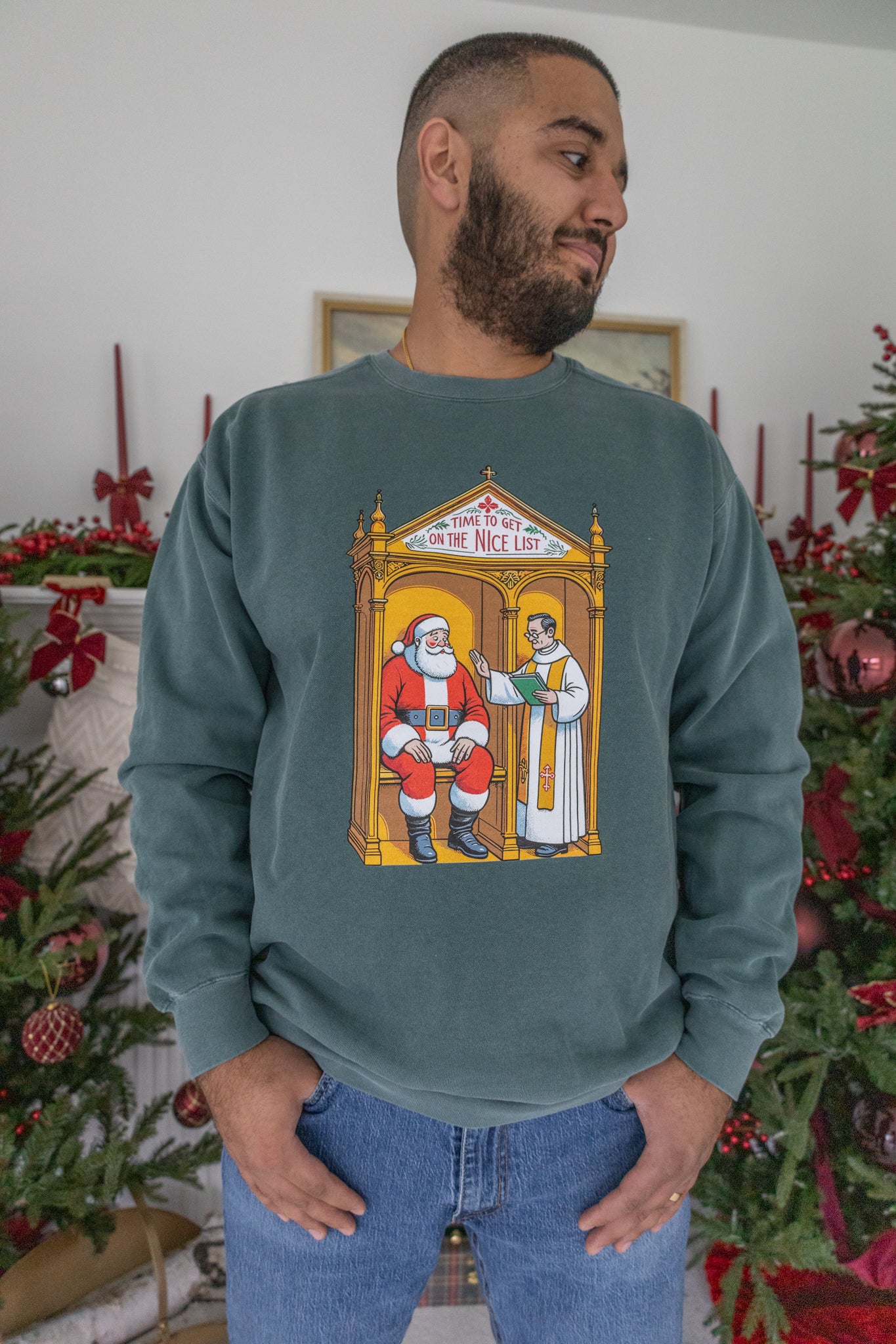 Santa in Confession Sweatshirt