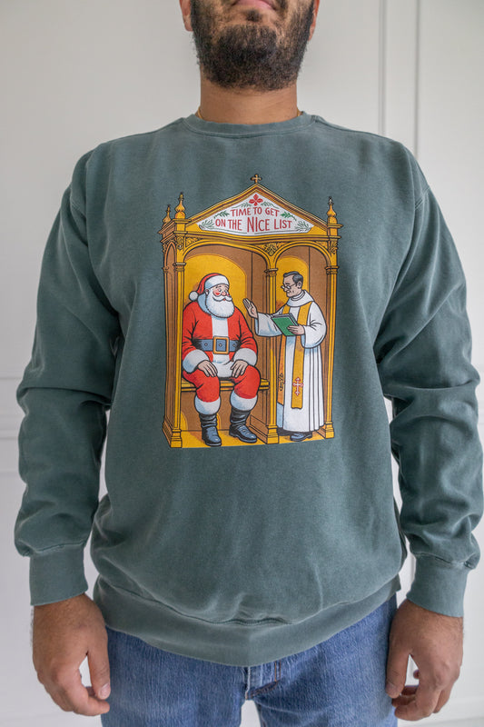 Santa in Confession Sweatshirt