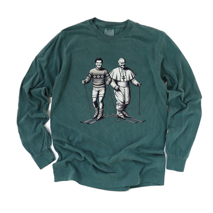 Bl. Pier Giorgio Frassati and St. JPII Skiing Long Sleeve Tee