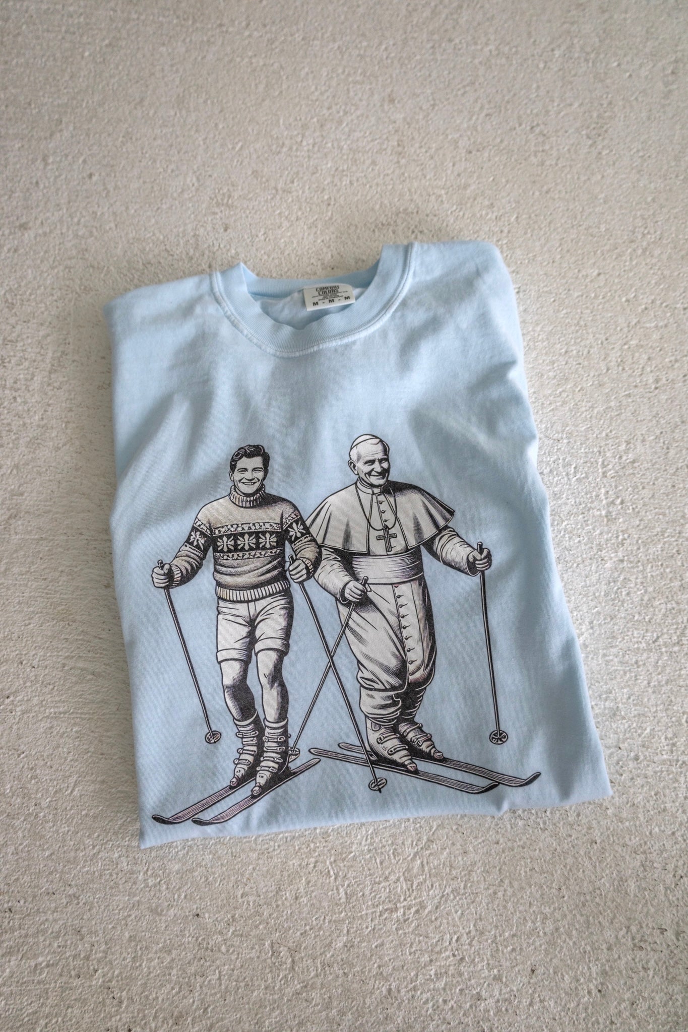 Bl. Pier Giorgio Frassati and St. JPII Skiing Long Sleeve Tee