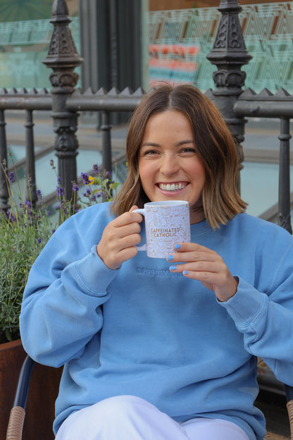 Caffeinated Catholic Embroidered Crew