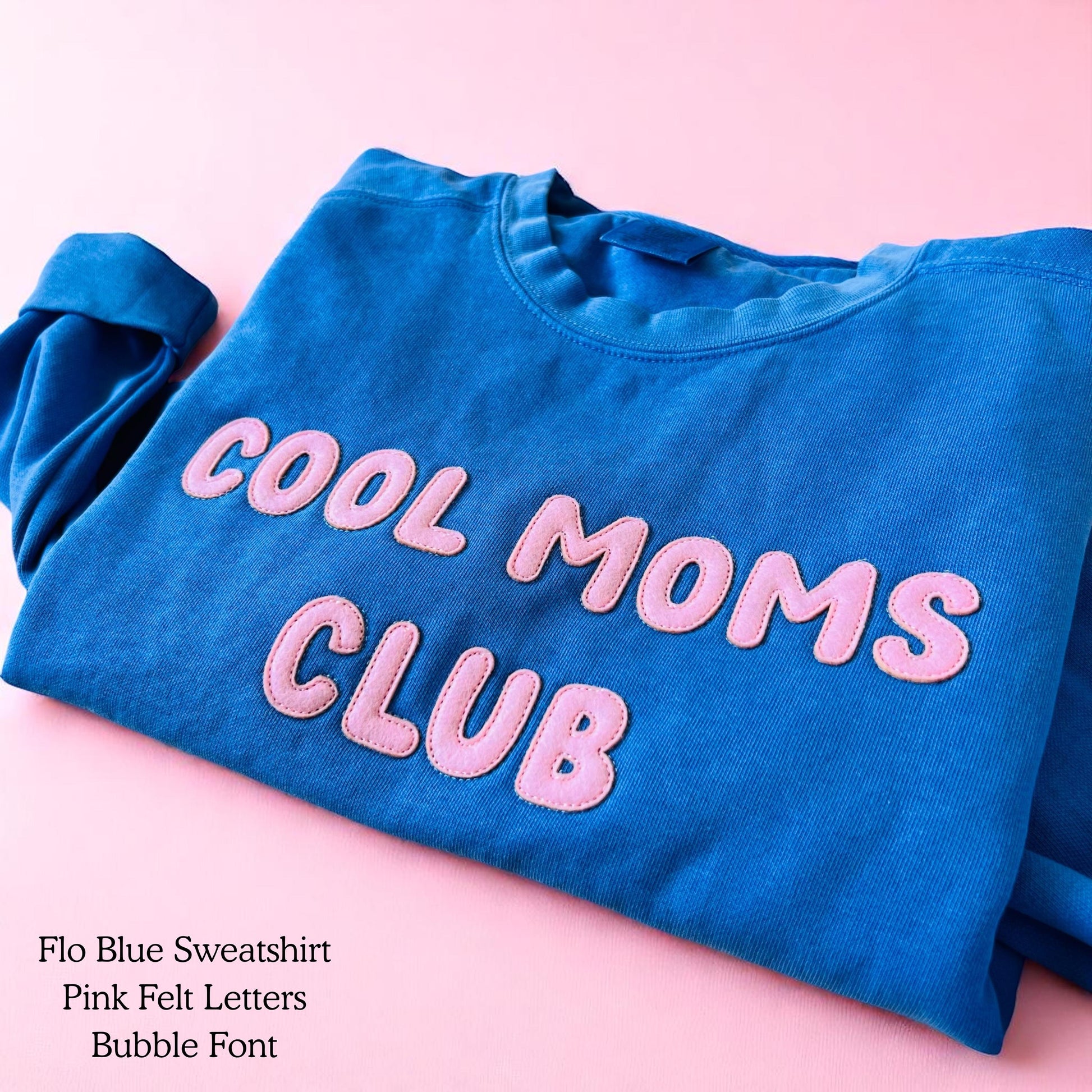 Custom Comfort Colors Sweatshirt Personalized Gift for Her Felt Letter Embroidered Crewneck Gift for Mom Customizable Gift Vintage Like Crew