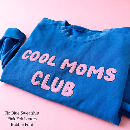 Custom Comfort Colors Sweatshirt Personalized Gift for Her Felt Letter Embroidered Crewneck Gift for Mom Customizable Gift Vintage Like Crew